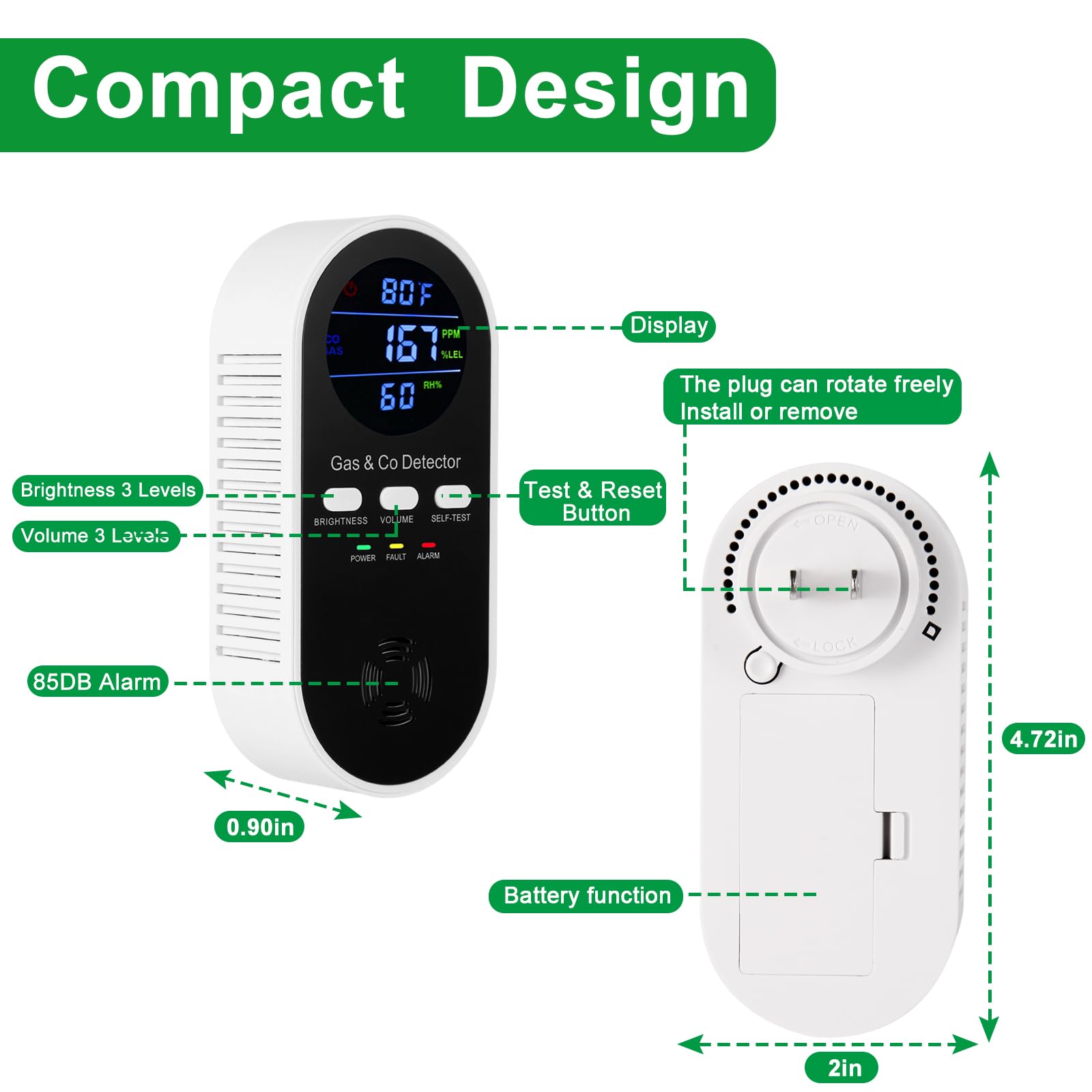 5-in-1 Combination Gas & Carbo - Co Detector Plug review and price