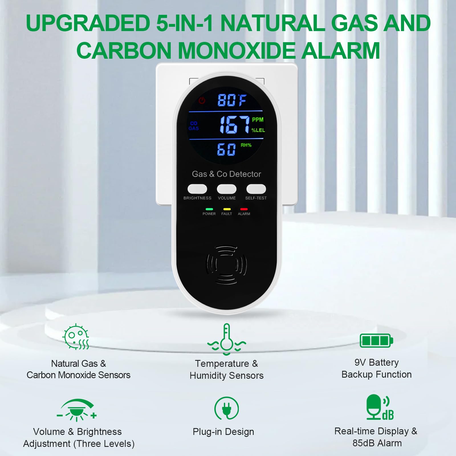 5-in-1 Combination Gas & Carbo - Co Detector Plug review and price